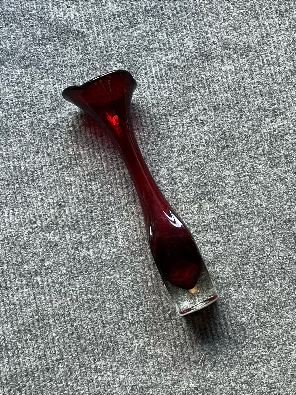 Vintage Aseda Glasbruk Ruby Red Glass Vase
